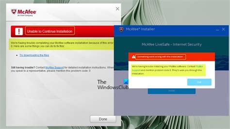 mcafee something went wrong|mcafee installation problem.